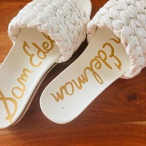 Sam Edelman Bright White Ainslie Slide Sandals - Braided